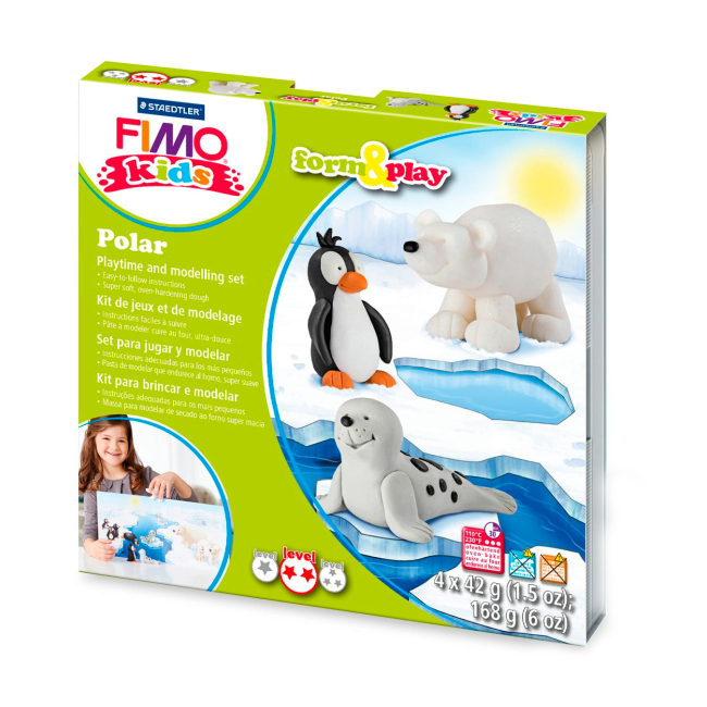 Набори для ліплення - Набір пластики Fimo kids Полярні тваринки (8034 15)