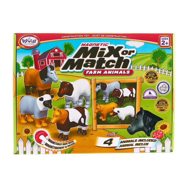 Магнітні конструктори - Магнітний конструктор Popular Playthings Фермерські тварини 16 елементів (PPT-62001)