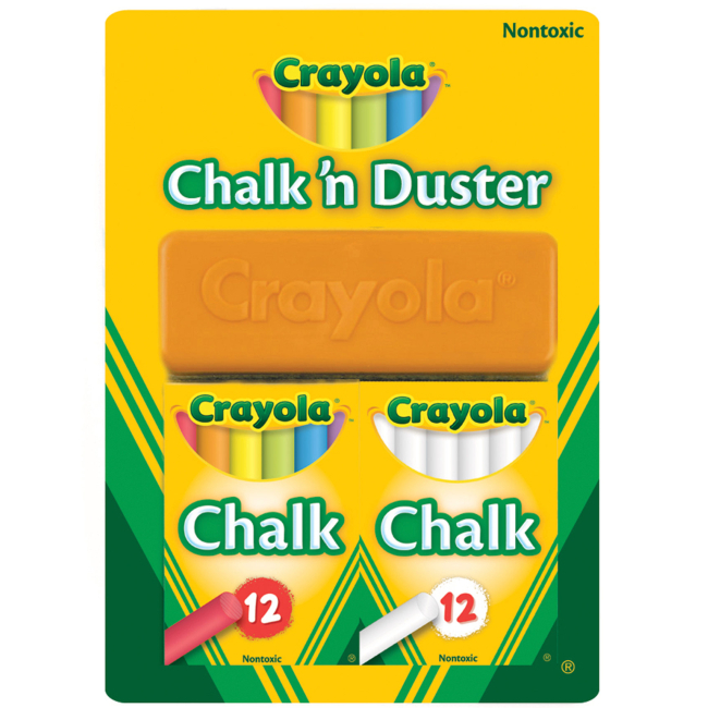 Канцтовари - Набір крейди Crayola зі щіткою для стирання (256418.012)