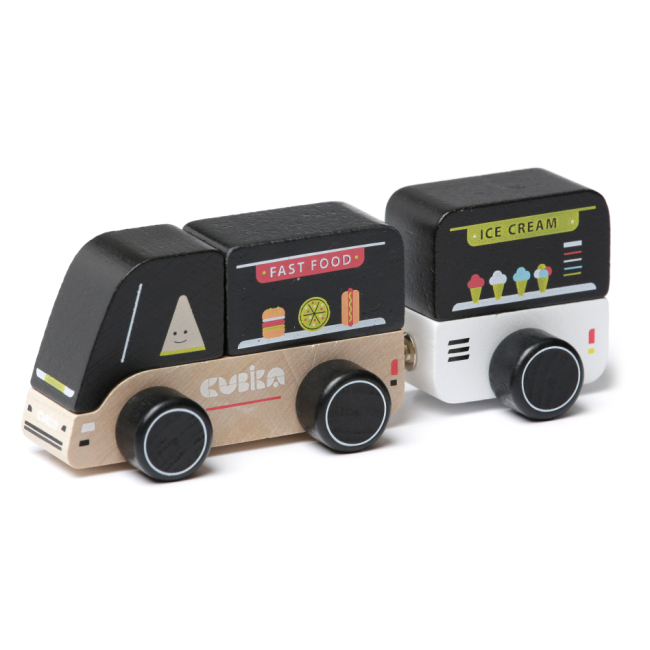 Машинки для малышей - Деревянная машинка Cubika Путешествующее кафе (15542) (4823056515542)