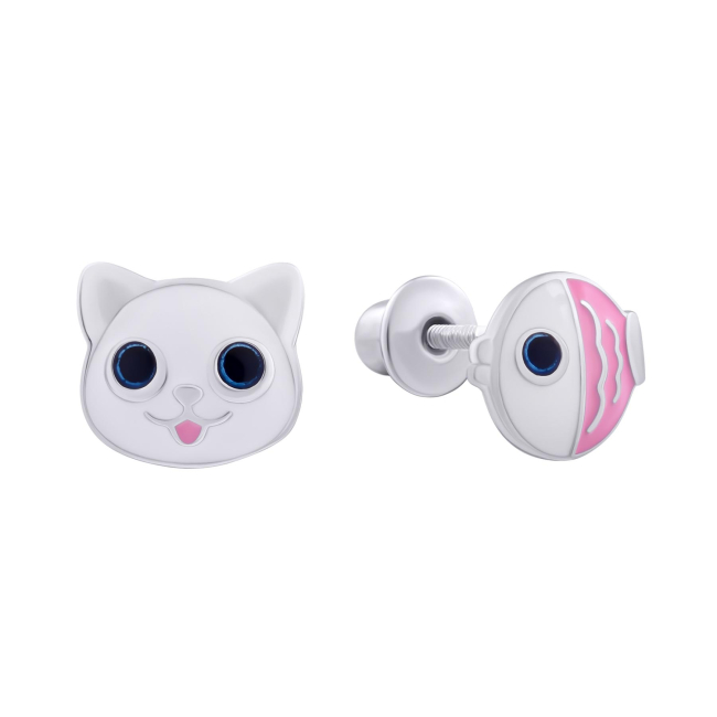 Сережки UmaUmi Zoo Котик з рибкою (0010000015799)