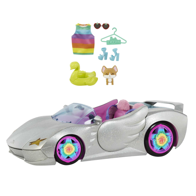 Транспорт и питомцы - Игровой набор Barbie Extra Серебряный кабриолет (HDJ47)