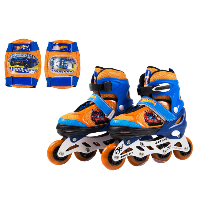 Ролики детские - Роликовые коньки Mattel Hot Wheels с защитой S 31-34 (RL2122)
