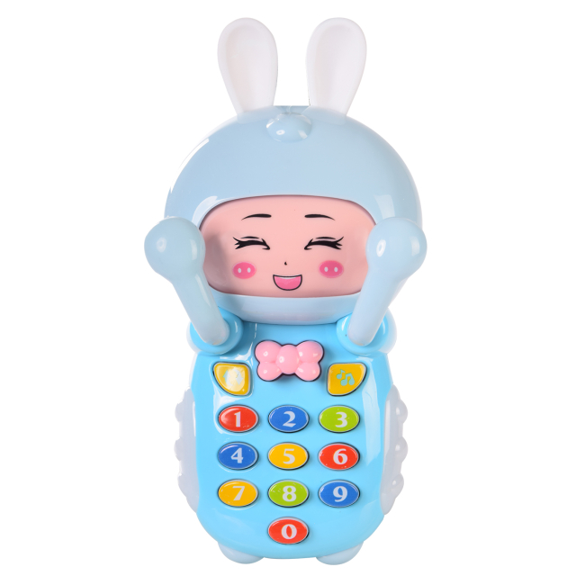 Развивающие игрушки - Интерактивный телефон Країна Іграшок Зайчик малыш голубой (PL-721-49-2)