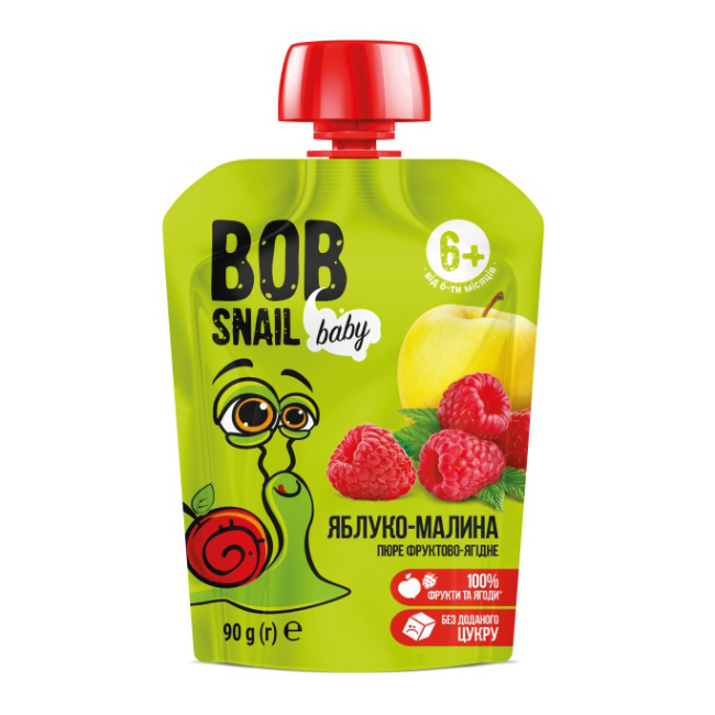 Сладости - Пюре Bob Snail Яблоко-Малина (4820219343875)