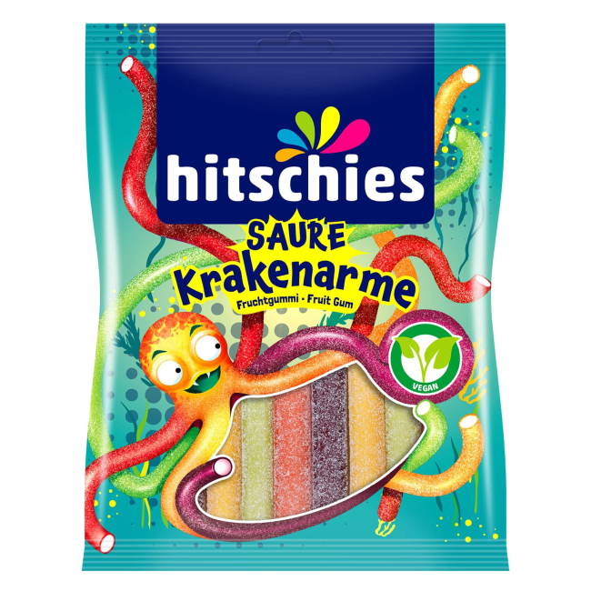 Солодощі - Жувальні цукерки Hitschies Saure krakenarme (4003840008720)