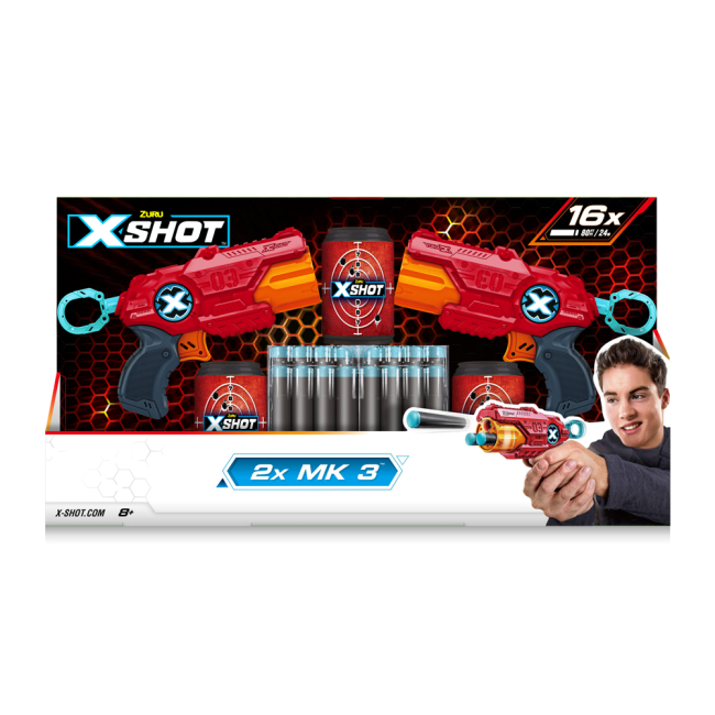 Помповое оружие - Набор бластеров X-Shot Red Excel MK 3 Double (36432R)