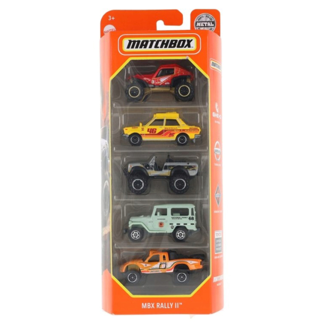 Автомоделі - Набір машинок Matchbox MBX Ralle ІІ 5 штук 1:64 (C1817/HFH11)