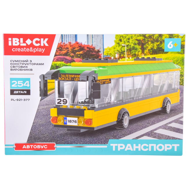 Конструкторы с уникальными деталями - Конструктор IBLOCK Транспорт Автобус (PL-921-377)