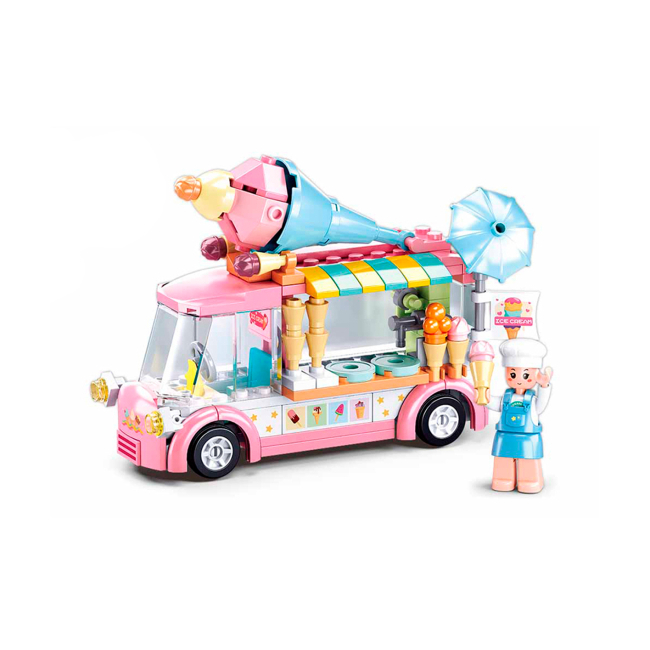 Конструктори з унікальними деталями - Конструктор Sluban Girls Dream Вантажівка з морозивом (M38-B0993A)