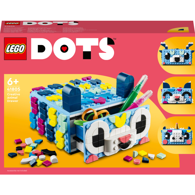 Наборы для творчества - Конструктор LEGO DOTS Креативный ящик «Животные» (41805)