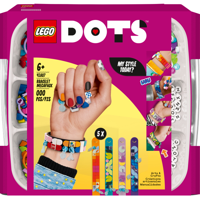 Наборы для творчества - Конструктор LEGO DOTS Меганабор для создания браслетов (41807)