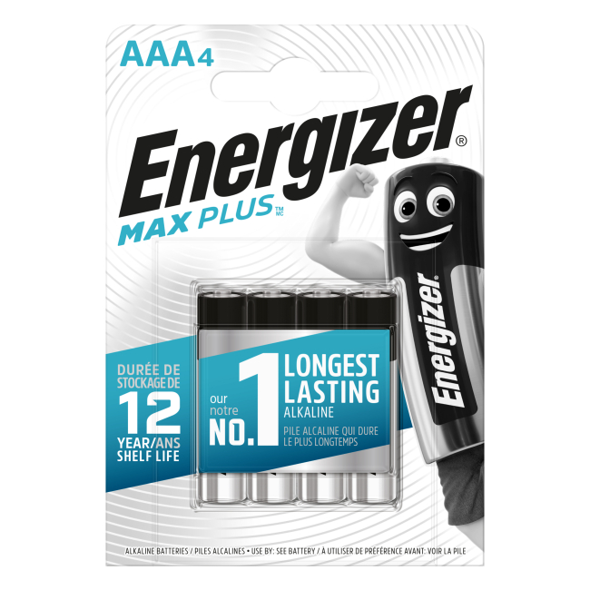 Аккумуляторы и батарейки - Батарейки Energizer AAA Max plus 4 штуки (7638900437461)