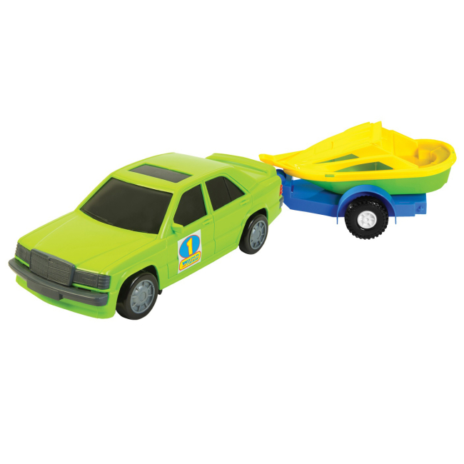 Транспорт и спецтехника - Автомодель Tigres Мерс с голубовато-желтым прицепом с катером (39003/39003-8)