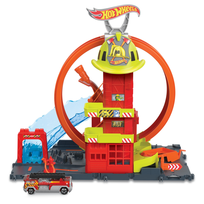 Автотреки - Игровой набор Hot Wheels City Супер петля с пожарной станцией (HKX41)