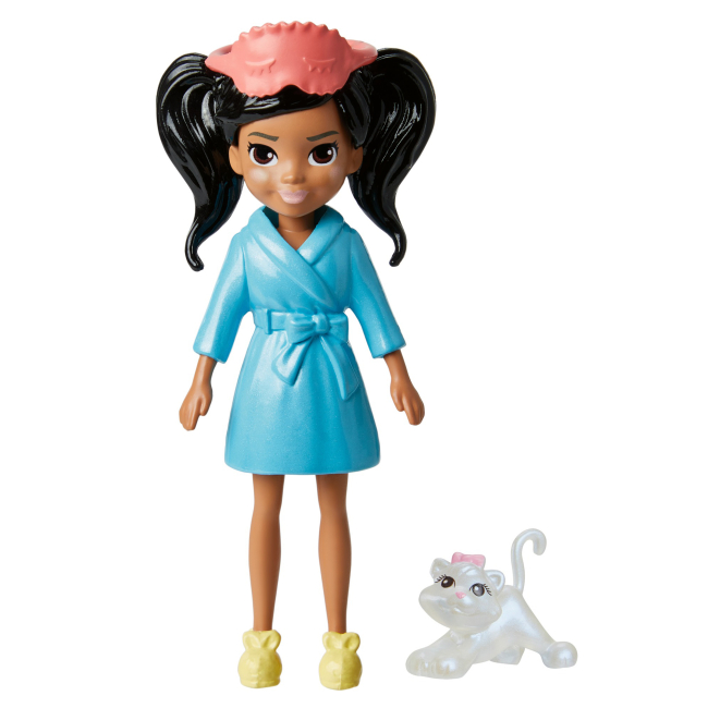 Куклы - Игровой набор Polly Pocket Стильный гардероб модницы темные волосы и кот (HKV88/6)