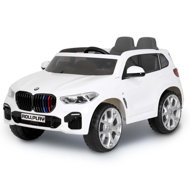 Електромобілі - Електромобіль Rollplay двомісний BMW X5M A01 білий (7290113213319)