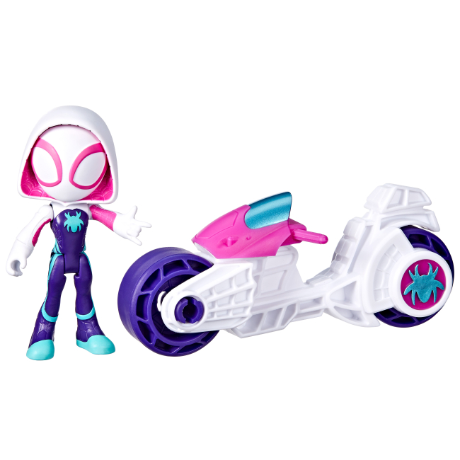 Фигурки персонажей - Игровой набор Marvel Spidey and his amazing friends Мотоцикл Ghosty-Spider (F6777/F7461)