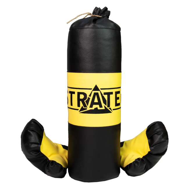 Спортивные активные игры - Боксерский набор Strateg желто-черный маленький (2071)