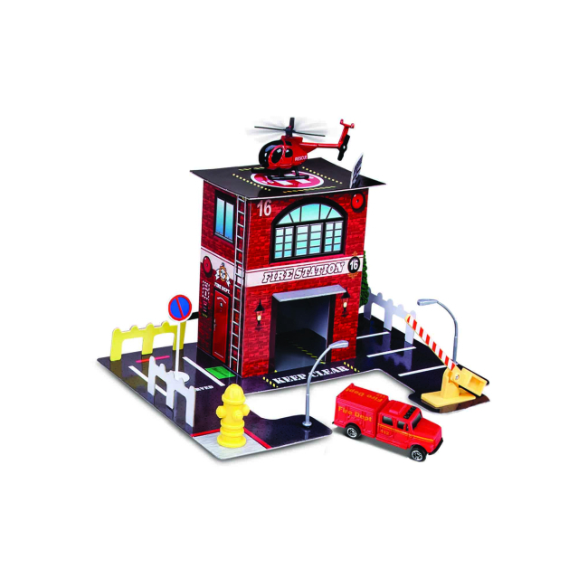 Транспорт і спецтехніка - Ігровий набір Maisto Зроби та грай Fresh Metal Пожежна станція (12520/2)