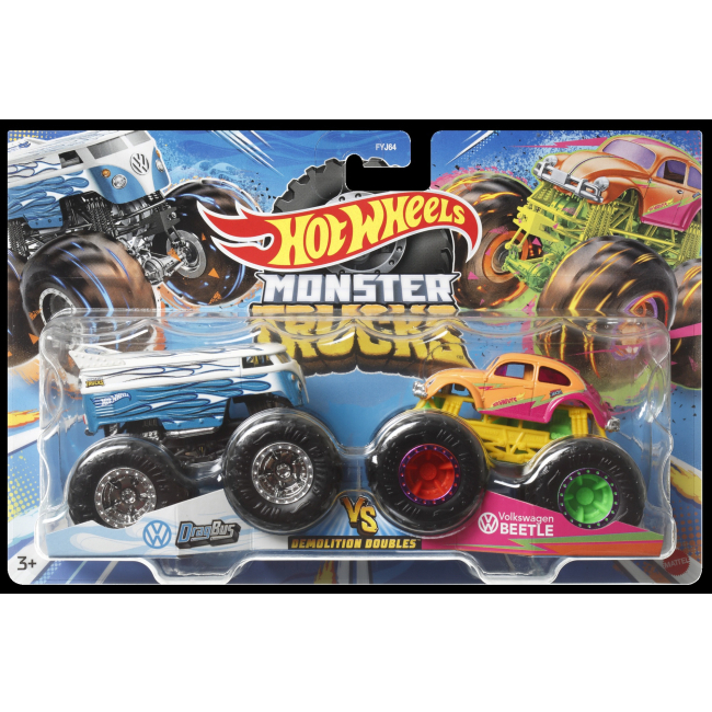 Автомоделі - Набір машинок Hot Wheels Monster Trucks DraoBus vs Volkswagen Beetle (FYJ64/HNX28)