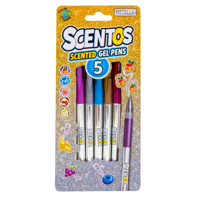 Канцтовари - Набір ароматних гелевих ручок Scentos Металiчне сяйво (12265)