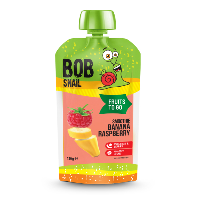 Сладости - Пюре Bob Snail Смузи Банан-Малина (4820219346364)