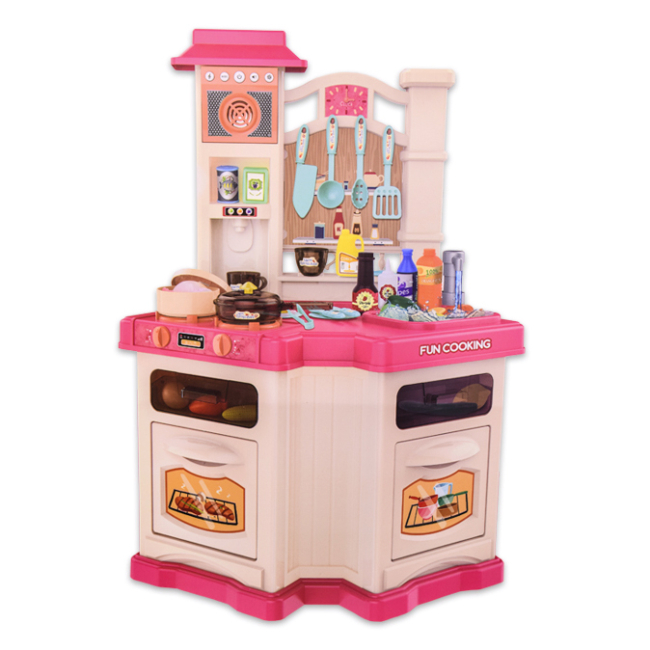 Детские кухни и бытовая техника - Игровой набор Shantou Jinxing Кухня Fun cooking бежево-розовая (848A/B/2)