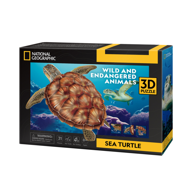 3D-пазли - Тривимірний пазл CubicFun Зникаючі тварини Морська черепаха (DS1080h)