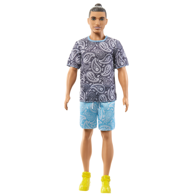 Ляльки - ​Лялька Barbie Fashionistas Кен в футболці з візерунком пейслі (HPF80)