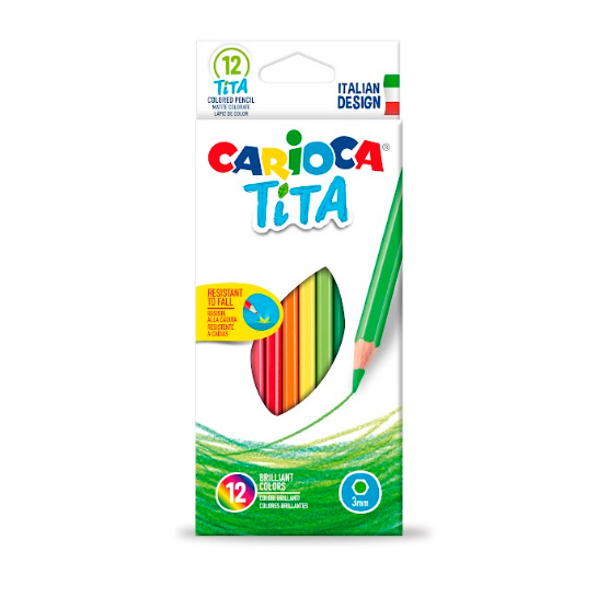 Канцтовари - Олівці кольорові Carioca Tita 12 кольорів (42793)