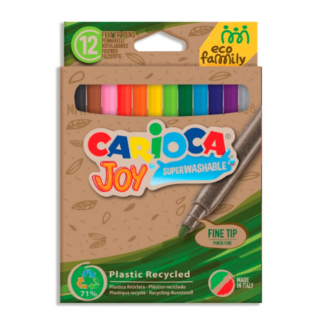 Канцтовари - Фломастери Carioca Ecofamily joy 12 кольорів (43100)