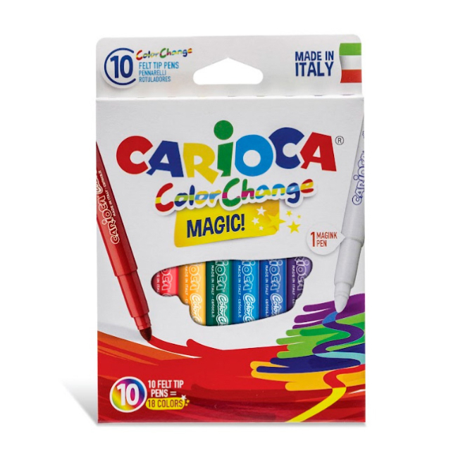 Канцтовари - Фломастери Carioca Magic Зміни колір 10 кольорів (42737)