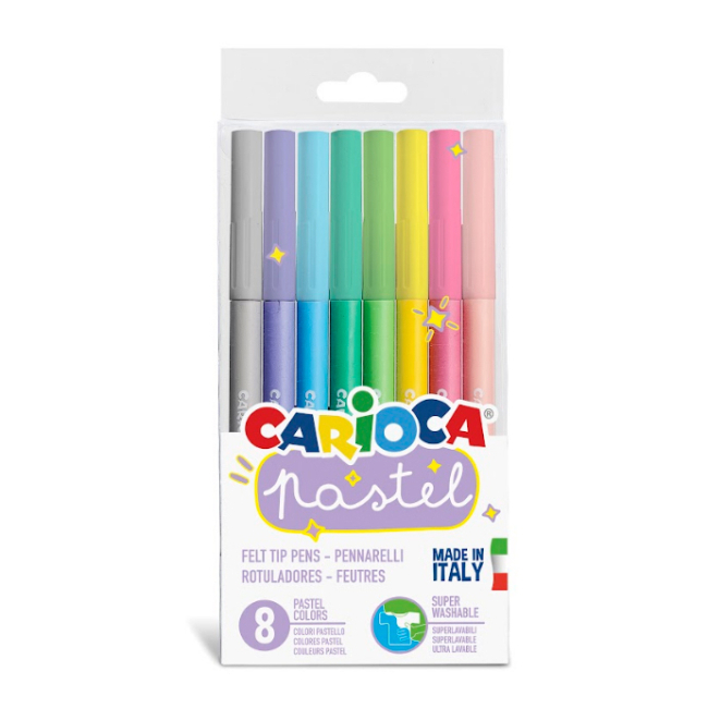 Канцтовари - Фломастери Carioca Pastel 8 кольорів (43032)