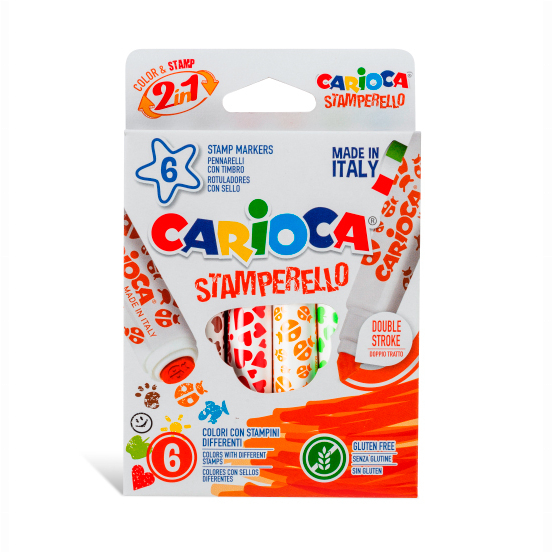 Канцтовари - Фломастери Carioca Stamp 6 кольорів (42279)
