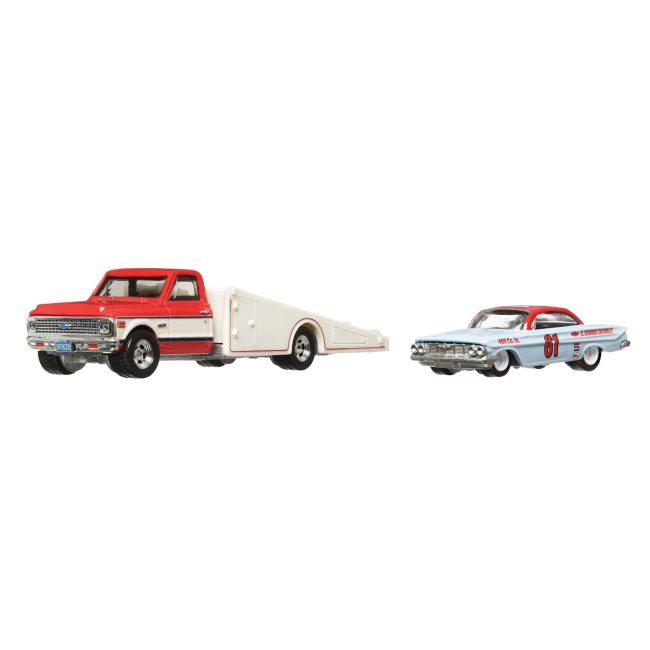 Автомоделі - Ігровий набір Hot Wheels Car culture 61 Impala та транспортер 72 Chevy ramp truck (FLF56/HKF40)