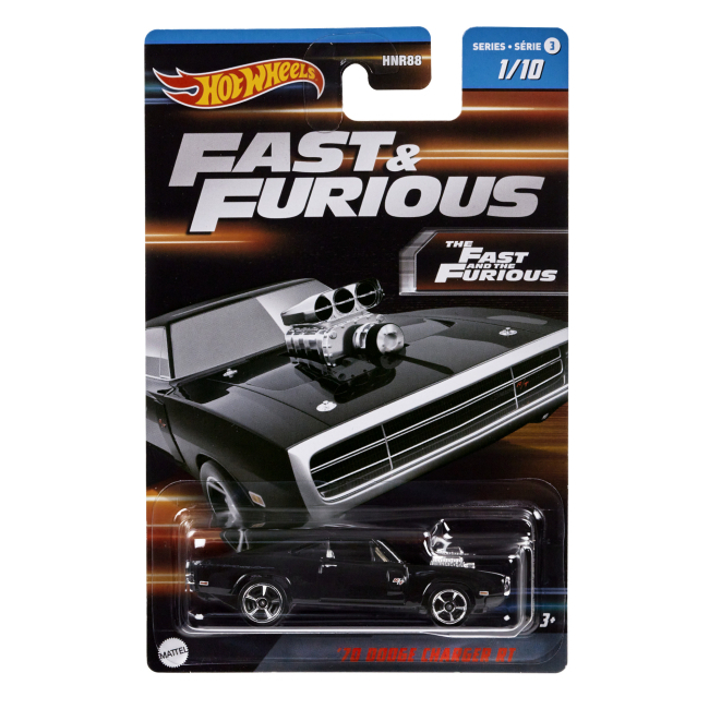 Автомодели - ​Автомодель Hot Wheels Форсаж 70 Dodge charger RT черный (HNR88/HNT11)
