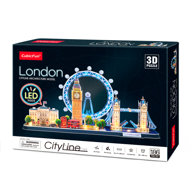 3D-пазлы - Трехмерный пазл​ CubicFun City line Лондон LED (L532h)