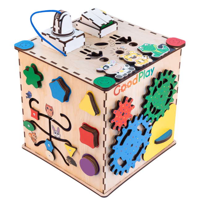Развивающие игрушки - Развивающая игрушка Good Play Бизикубик Интеллект LED (K105E)