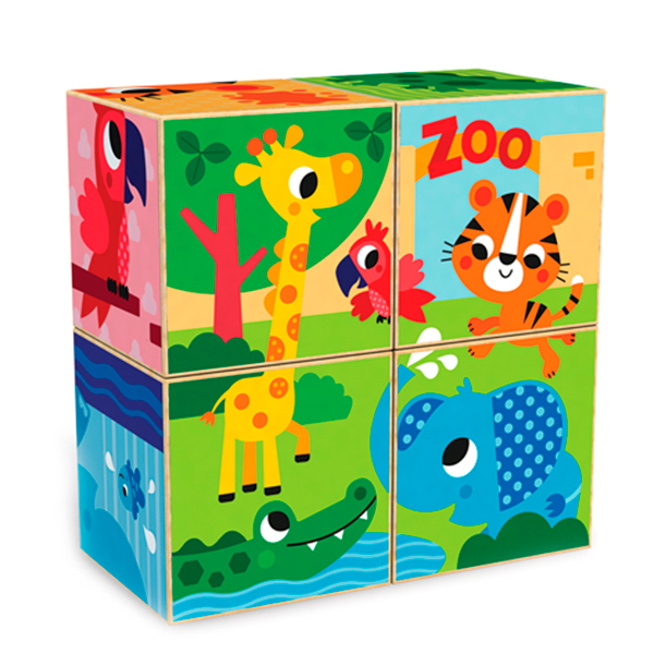 Розвивальні іграшки - Дерев'яна іграшка Kids Hits Пазл Colourful Zoo (KH20/023)