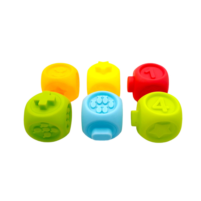 Розвивальні іграшки - Тактильні кубики Bibi Toys сенсорні (760844BT)