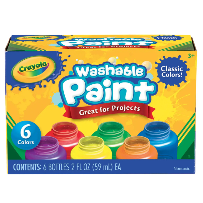 Канцтовары - Набор красок Crayola Classic washable 6 цветов (54-1204)