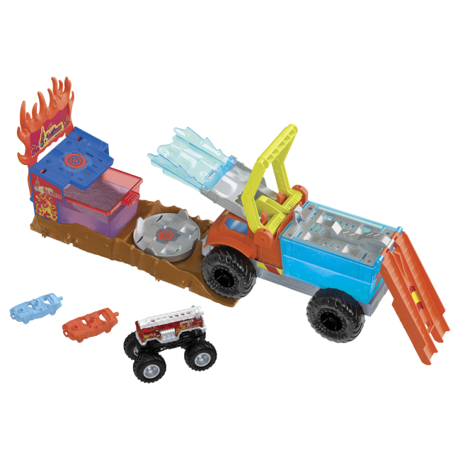 Автотреки - Игровой набор Hot Wheels Изменения цвет Monster Truck Пожарное спасение (HPN73)