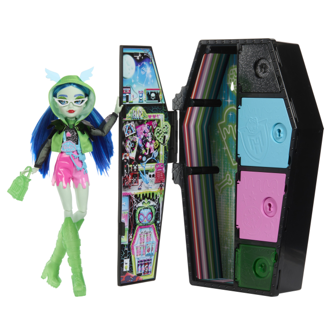 Ляльки - Ігровий набір Monster High Неонові та бомбезні Жахо-секрети Гулії (HNF81)