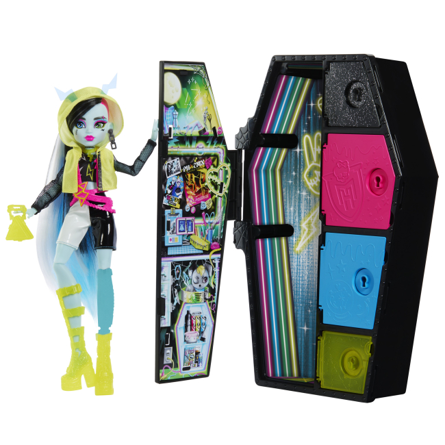 Куклы - Набор-сюрприз Monster High Неоновые и бомбезные Ужасо-секреты Фрэнки (HNF79)