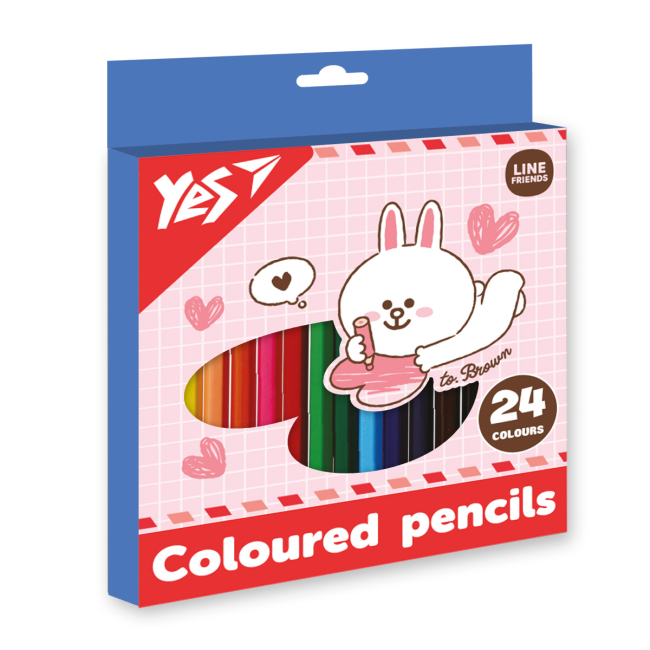 Канцтовари - Олівці кольорові Yes Line Friends Cony 24 кольори (290742)