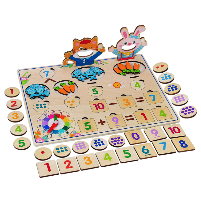 Развивающие игрушки - Деревянный сортер Shantou Jinxing математический (WD13018)