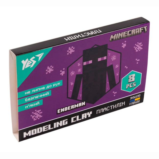 Набори для ліплення - Пластилін Yes Minecraft 8 кольорів (540634)