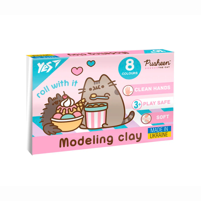 Наборы для лепки - Пластилин Yes Pusheen 8 цветов (540657)