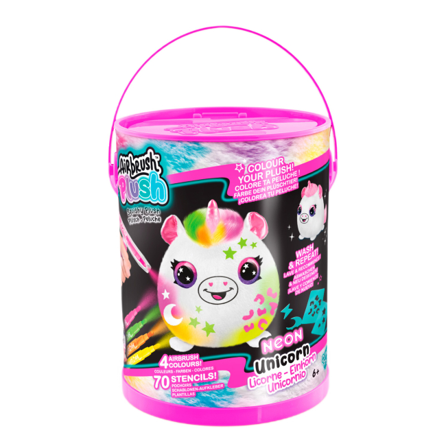 Наборы для творчества - Набор-сюрприз Canal Toys DIY Airbrush plush Сквиш неон Unicorn (AIR022/3)